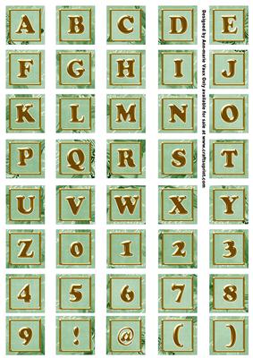Mid Green Sweet Peas Alphabet Embellishment Sheet