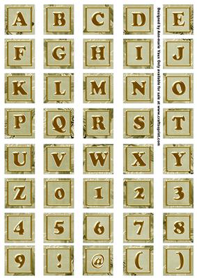 Olive Sweet Peas Alphabet Embellishment Sheet