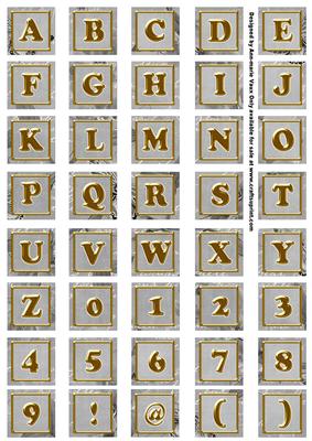 Silver Sweet Peas Alphabet Embellishment Sheet