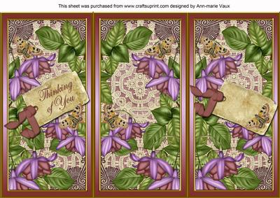 Plum Fushsia Thinking of You Quick Tri-fold Card