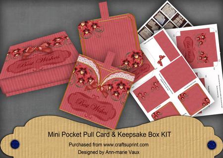Red Orchids Best Wishes Mini Pocket Card & Keepsake Box Kit