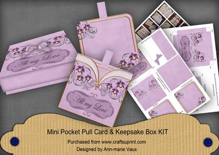 Lilac Orchids All My Love Mini Pocket Card & Keepsake Box