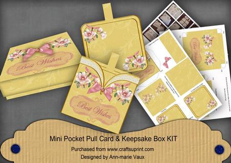 Lemon Butterfly Best Wishes Mini Pocket Card & Keepsake Box