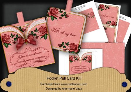 Dpink Rose If Friends Were -  Pocket Pull Card Kit