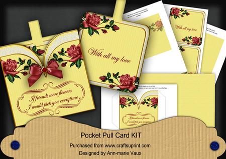 Dpink Rose L If Friends Were -  Pocket Pull Card Kit