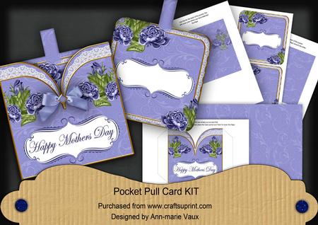 Blue Roses2 Happy Mothers Day Vintage Pocket Pull Card Kit