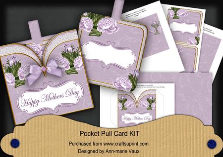 Lilac Roses2 Happy Mothers Day Vintage Pocket Pull Card Kit