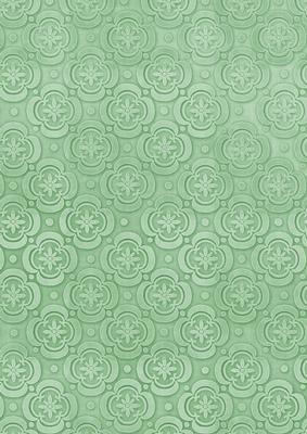 Mid Green Floral Medallion A4 Backing Paper