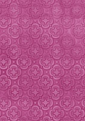 Cerise Floral Medallion A4 Backing Paper
