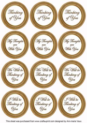 Vtea Painted Thinking of You Mix Sentiment Round Toppers