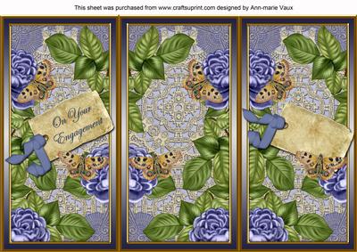 Blue Roses Your Engagement Quick Tri-fold Card