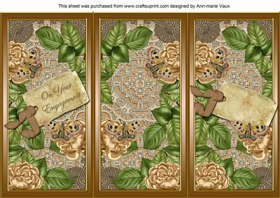 Coffee Roses Your Engagement Quick Tri-fold Card