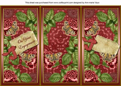 Dred Roses Your Engagement Quick Tri-fold Card