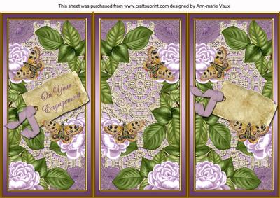 Lilac Roses Your Engagement Quick Tri-fold Card