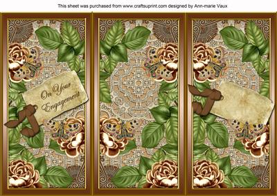 Vtea Roses Your Engagement Quick Tri-fold Card