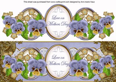 Blue Pansy Love on Mothers Day Large Dl Topper