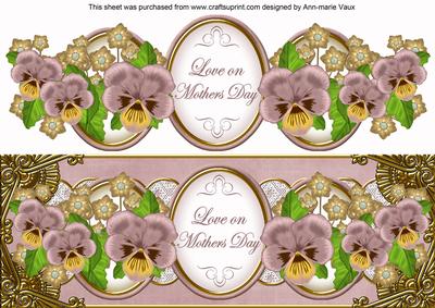 Dpink Pansy Love on Mothers Day Large Dl Topper