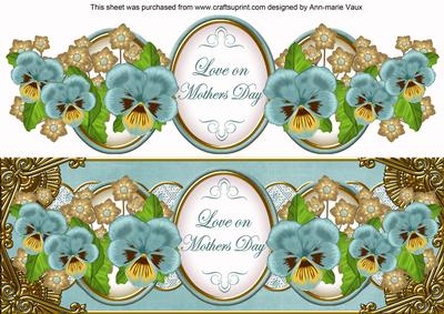 Dteal Pansy Love on Mothers Day Large Dl Topper