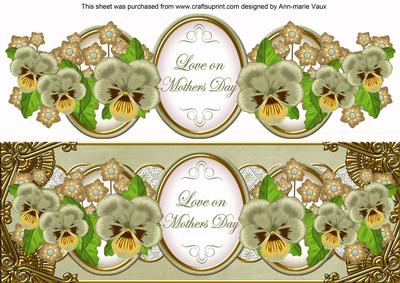 Olive Pansy Love on Mothers Day Large Dl Topper