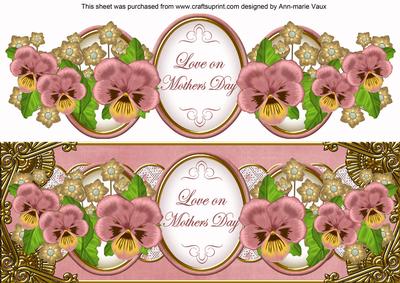 Pink Pansy Love on Mothers Day Large Dl Topper