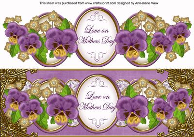 Purple Pansy Love on Mothers Day Large Dl Topper