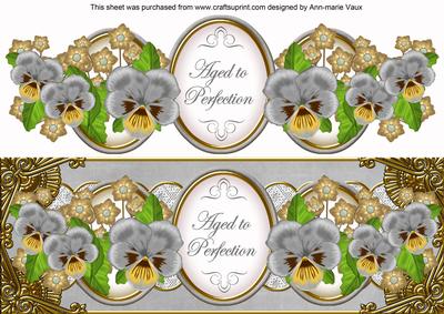 Silver Pansy Aged to Perfection Large Dl Topper