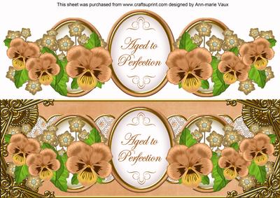 Borange Pansy Aged to Perfection Large Dl Topper