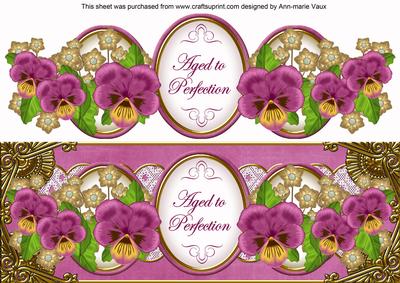 Cerise Pansy Aged to Perfection Large Dl Topper