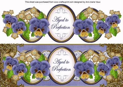 Dblue Pansy Aged to Perfection Large Dl Topper