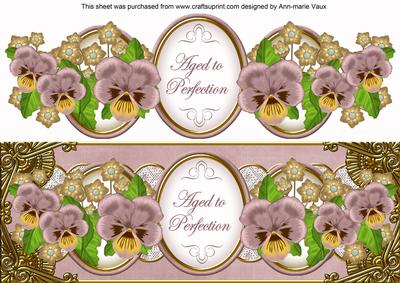 Dpink Pansy Aged to Perfection Large Dl Topper