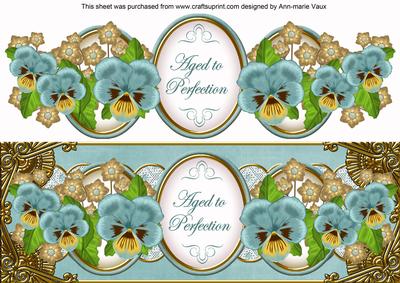 Dteal Pansy Aged to Perfection Large Dl Topper