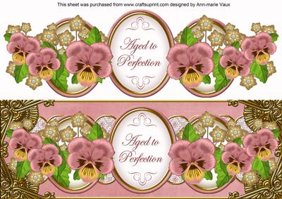 Pink Pansy Aged to Perfection Large Dl Topper