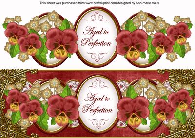 Very Red Pansy Aged to Perfection Large Dl Topper