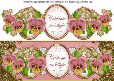 Pink Pansy Celebrate in Style Large Dl Topper