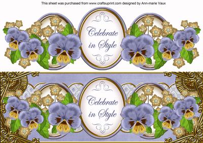 Blue Pansy Celebrate in Style Large Dl Topper