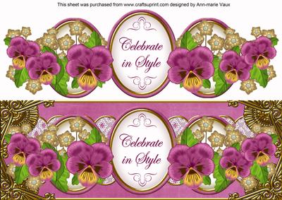 Cerise Pansy Celebrate in Style Large Dl Topper