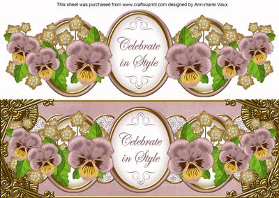 Dpink Pansy Celebrate in Style Large Dl Topper