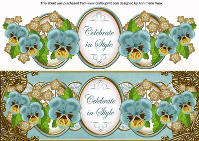 Dteal Pansy Celebrate in Style Large Dl Topper