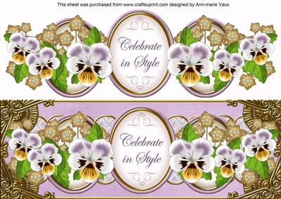Lilac Pansy Celebrate in Style Large Dl Topper