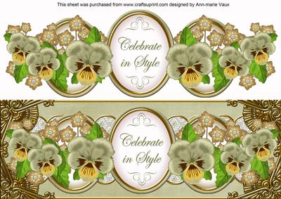 Olive Pansy Celebrate in Style Large Dl Topper