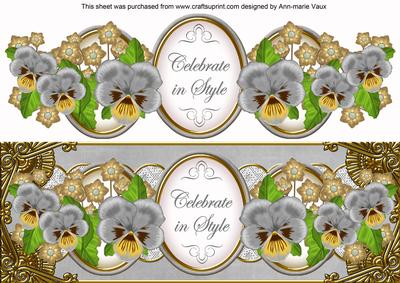 Silver Pansy Celebrate in Style Large Dl Topper