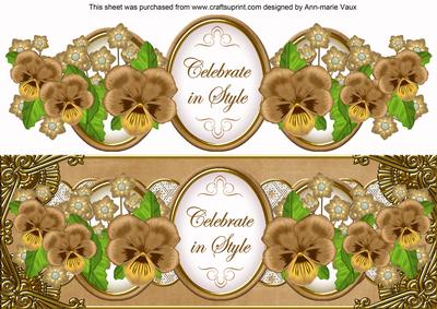 Vintage Tea Pansy Celebrate in Style Large Dl Topper