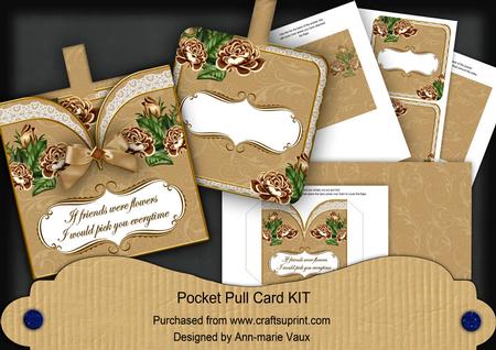 Vtea Roses2 If Friends Were -  Pocket Pull Card Kit