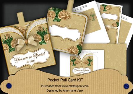 Coffee Roses2 Special to Me Vintage Pocket Pull Card Kit
