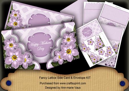 Lilac Forget Me Knot Mothers Day 3D Fancy Lattice Card Kit