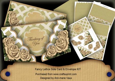 Coffee Rose2 Thinking of You 3D Fancy Lattice Card Kit