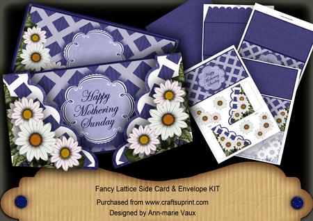 Blue Daisy Mothering Sunday 3D Fancy Lattice Card Kit