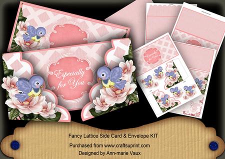 Pink Birds Especially for You 3D Fancy Lattice Card Kit
