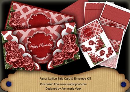 Red Roses Happy Birthday 3D Fancy Lattice Card Kit