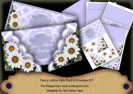 Blue Daisy Fabulous Birthday 3D Fancy Lattice Card Kit